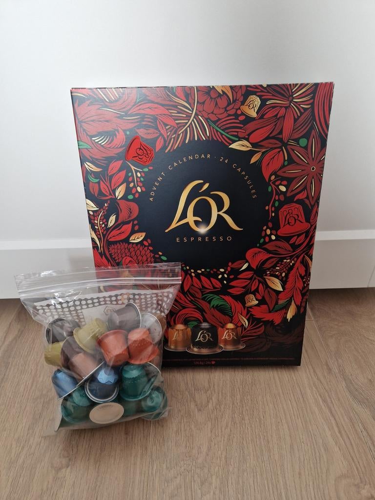 L'Or Adventkalender nieuw! + 37 losse cups, Witgoed en Apparatuur, Koffiezetapparaten, Ophalen of Verzenden, Nieuw, Koffiemachine