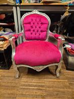 Vintage kinder fauteuil met roze bekleding, Ophalen, Gebruikt, Vintage, Stof