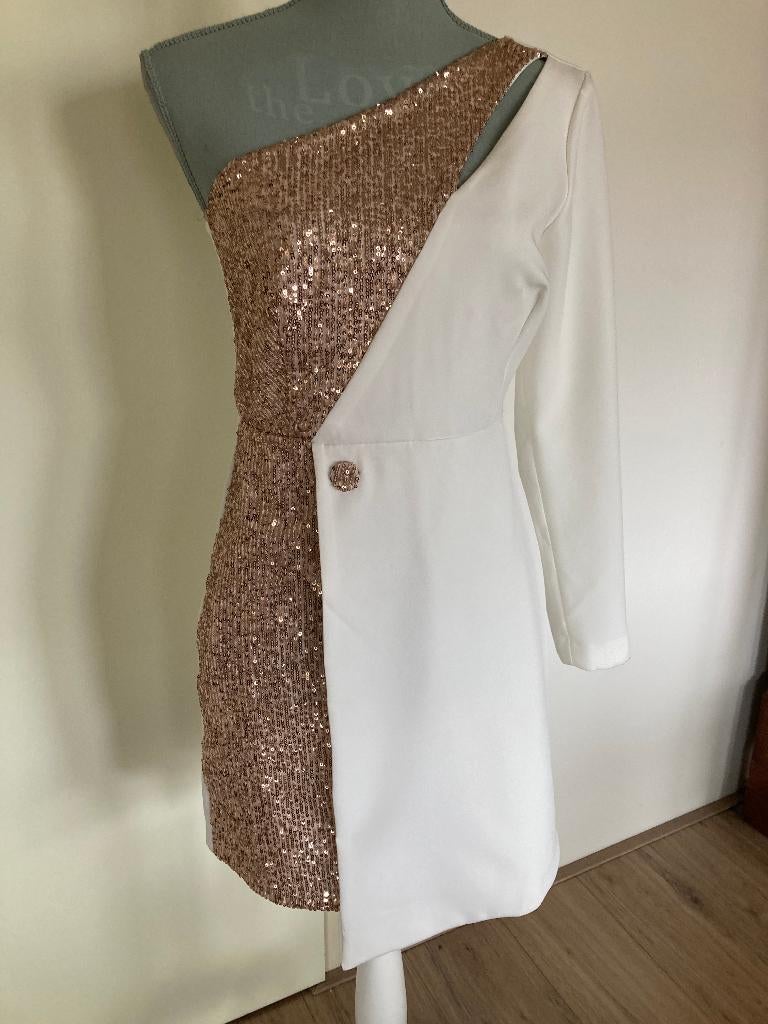 Feestelijk jurkje crème met goud - RinaScimento, Kleding | Dames, Overige kleuren, Rinascimento, Nieuw, Ophalen of Verzenden