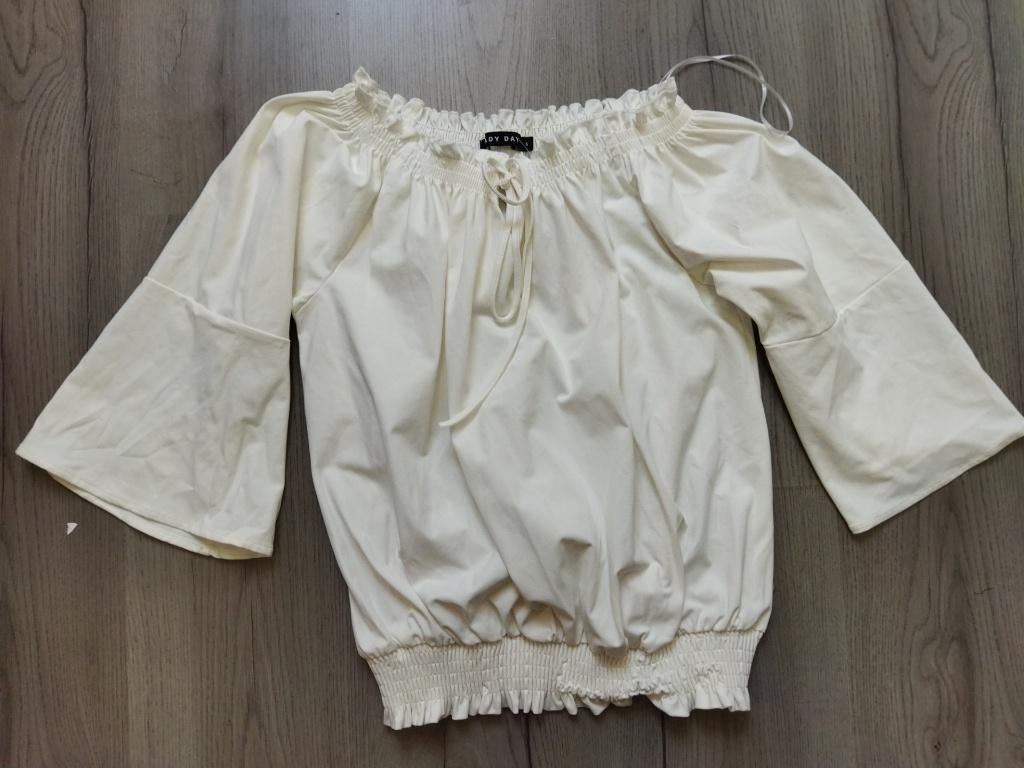 Lady Day Tuniek Travelstof Maat S, Lady Day, Wit, Ophalen of Verzenden, Zo goed als nieuw