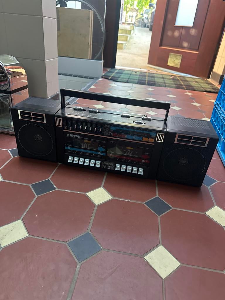 Vintage Tensai TR-2120 Boombox - Draagbare Radio Cassette, Ophalen of Verzenden, Gebruikt, Radio