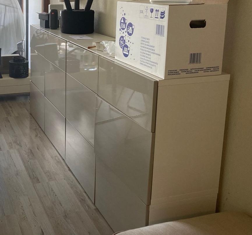 IKEA BESTA meubelkast beige, Ophalen, Gebruikt