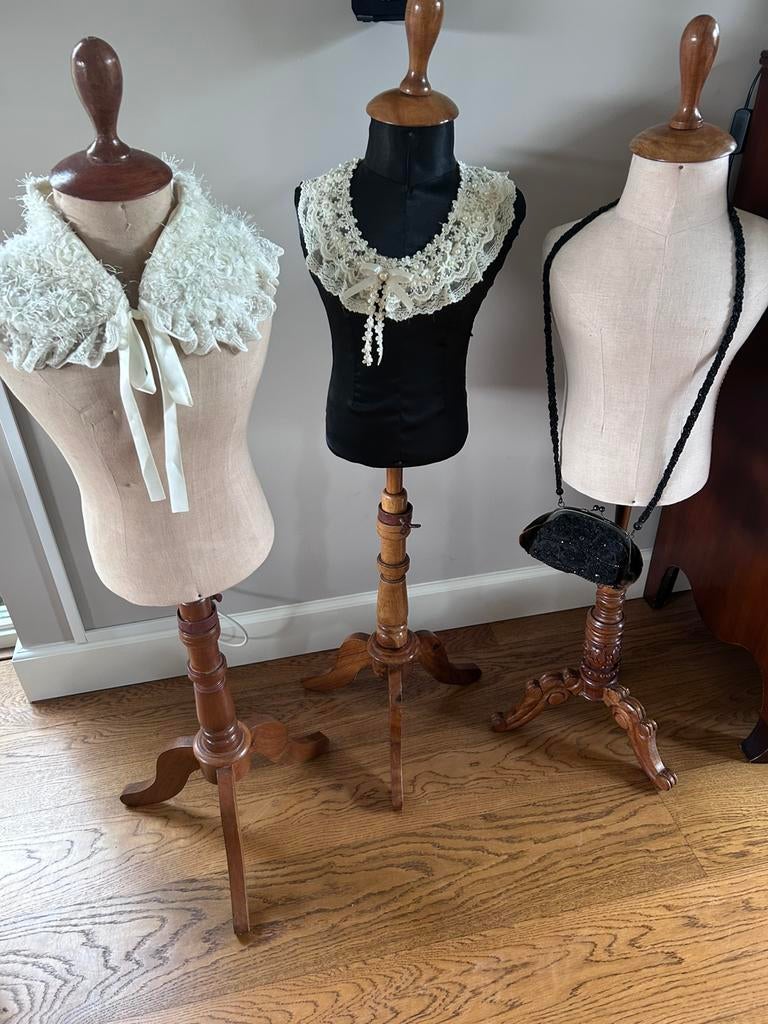 3 paspoppen brocante/klassieke stijl, Ophalen of Verzenden