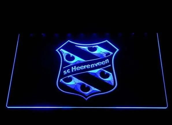 Sc Heerenveen voetbal neon bord lamp LED verlichting *BLAUW*, Ophalen of Verzenden, Nieuw, Lichtbak of (neon) lamp