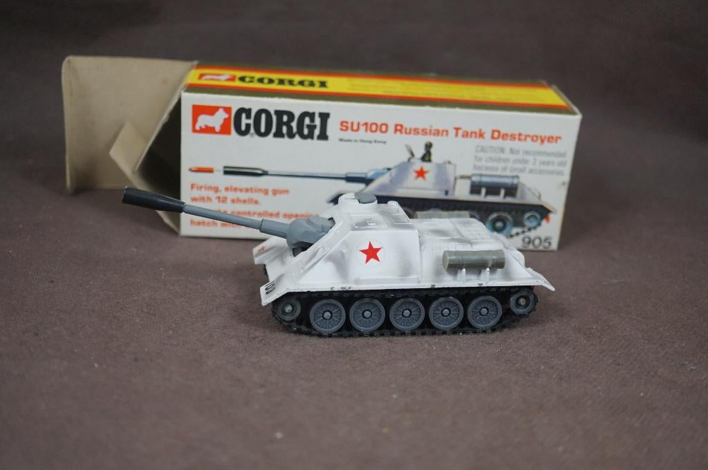Corgi Toys SU 100 tank - 1/60 - TOP vintage, Antiek en Kunst, Antiek | Speelgoed, Ophalen of Verzenden
