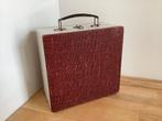 Platenkoffer voor singles rood/grijs Vintage, Ophalen of Verzenden, Gebruikt, Overige typen