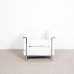 4x Cassina LC2 Fauteuil Wit Leer, Huis en Inrichting, Fauteuils, Niet ingevuld, Minder dan 75 cm, Niet ingevuld, Leer
