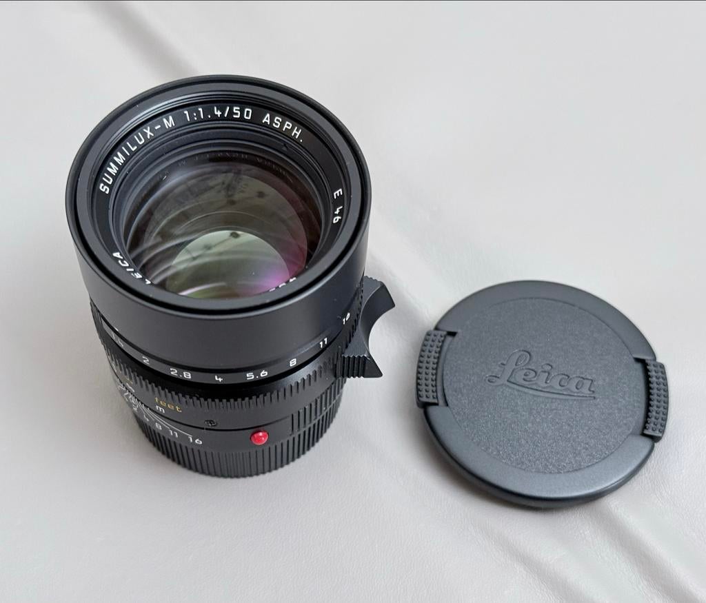 Leica Summilux-M 50mm f/1.4 ASPH | Nieuwstaat | Full Set, Ophalen of Verzenden, Gebruikt, Standaardlens