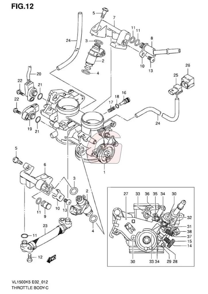 Gasklephuis suzuki intruder c1500 uit 2007, Ophalen of Verzenden