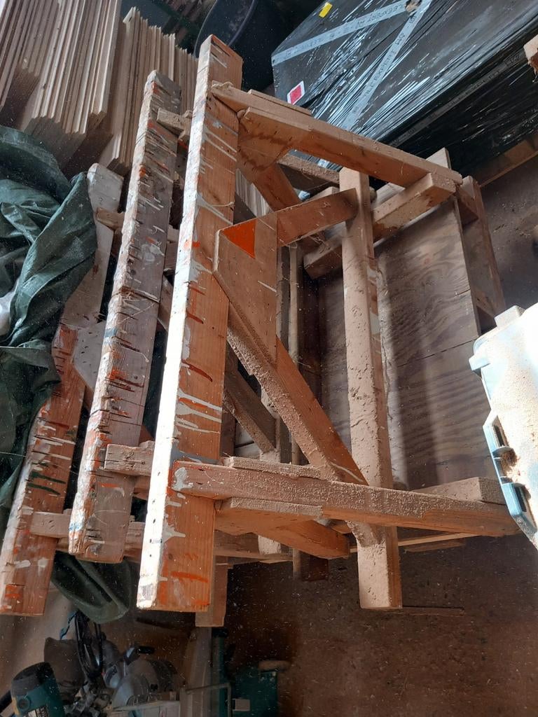 Diverse partij houten bokken, gebruikt, Doe-het-zelf en Verbouw, Werkbanken, Ophalen, Gebruikt