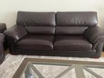 Echte buffellederen bank in bruine kleur, Huis en Inrichting, Ophalen, Zo goed als nieuw, 75 tot 100 cm, Leer