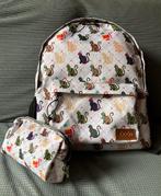 Nieuwe rugtas met etui in leuke poezenprint voor school, Overige merken, 25 tot 40 cm, Nieuw, Ophalen of Verzenden