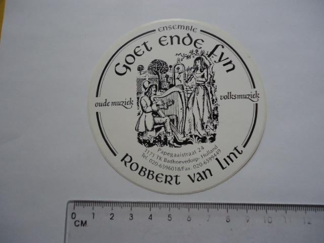 sticker oud Badhoevedorp muziek band goet ende fyn, Verzamelen, Stickers, Verzenden, Zo goed als nieuw, Bedrijf of Vereniging