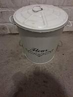 Metalen emmer met deksel, Gebruikt, Ophalen of Verzenden, Metaal, Minder dan 50 cm