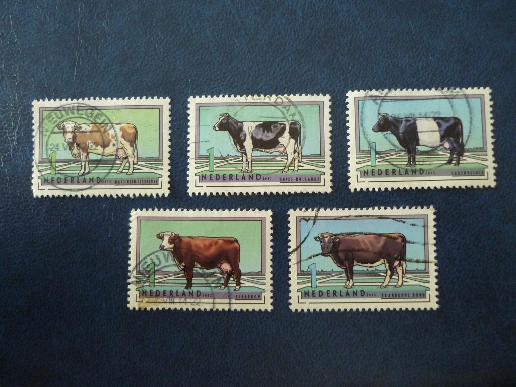 2012 Rundveerassen koe NVPH 2973 - 2977 gestempeld, Postzegels en Munten, Postzegels | Nederland, Ophalen of Verzenden, Gestempeld