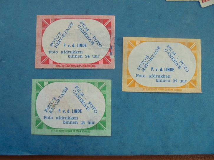 3 oude lucifermerken Foto, Film, Camera's P. v.d. Linde, Verzamelen, Rookartikelen, Aanstekers en Luciferdoosjes, Zo goed als nieuw