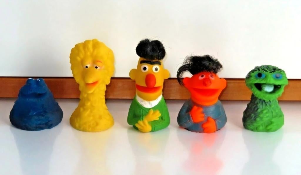 Rare! Vicma Sesamstraat vinger Poppetjes 1978 Bert en Ernie, Ophalen of Verzenden, Gebruikt