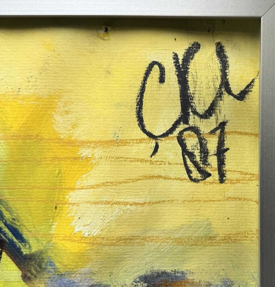 1192. Gemengde techniek - abstracte compositie, 1987, Ophalen of Verzenden