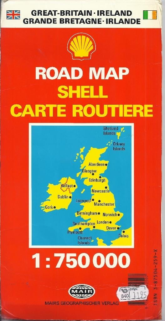 Plgr02 plattegrond autokaart shell groot britannie ierland, Boeken, Atlassen en Landkaarten, Ophalen of Verzenden, Gelezen, 1800 tot 2000