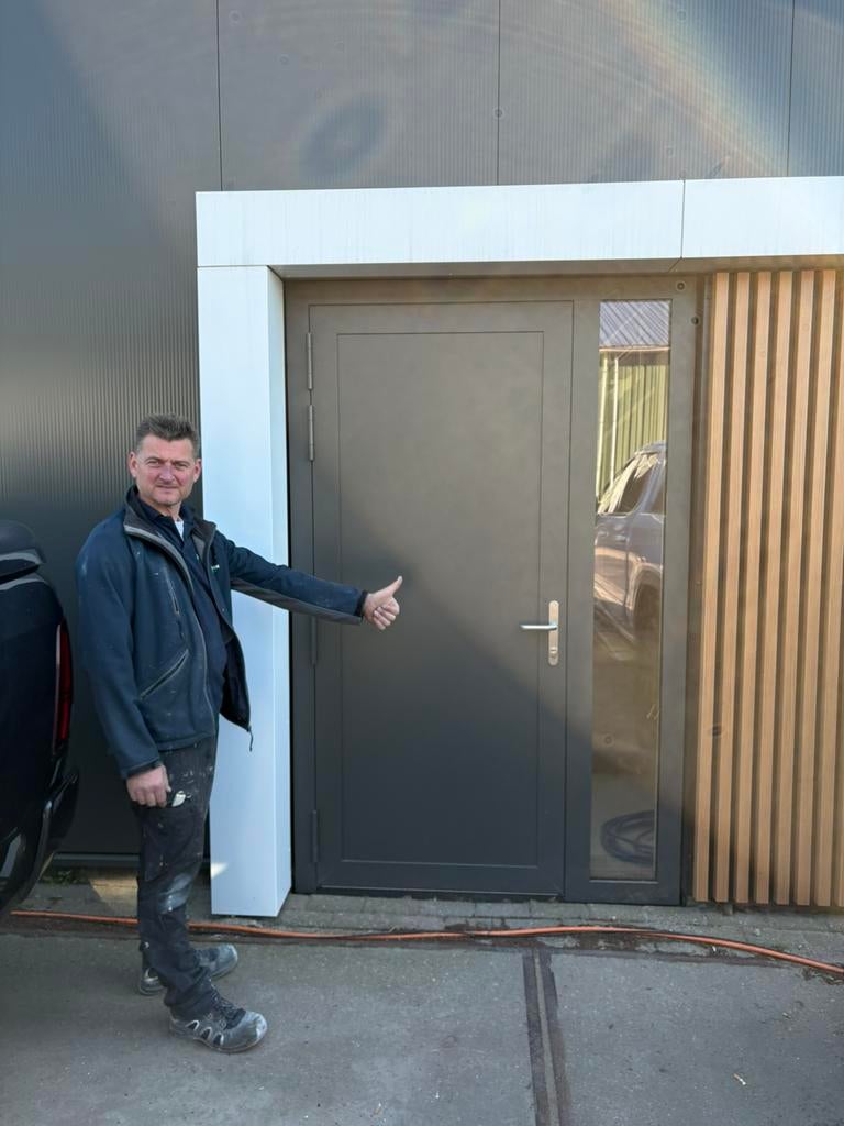 Prachtig aluminium kozijn. Loopdeur met zijlicht. Nieuw!!, Ophalen, Deurkozijn, 225 cm of meer, Aluminium