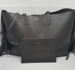 Saint Laurent fringe leren zwarte tas shopper, Ophalen of Verzenden, Gebruikt, Zwart, Shopper