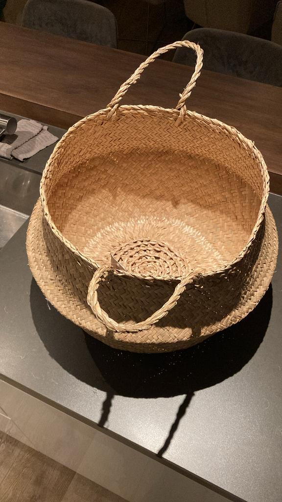 Handgevlochten Zeegras Mand - 45x36 cm, Huis en Inrichting, Woonaccessoires | Schalen en Manden, Nieuw, Mand, Rond, Riet, Ophalen of Verzenden