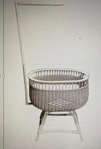 vintage wieg wit riet plus div., Kinderen en Baby's, Babywiegjes en Ledikanten, Ophalen, Gebruikt, Wieg