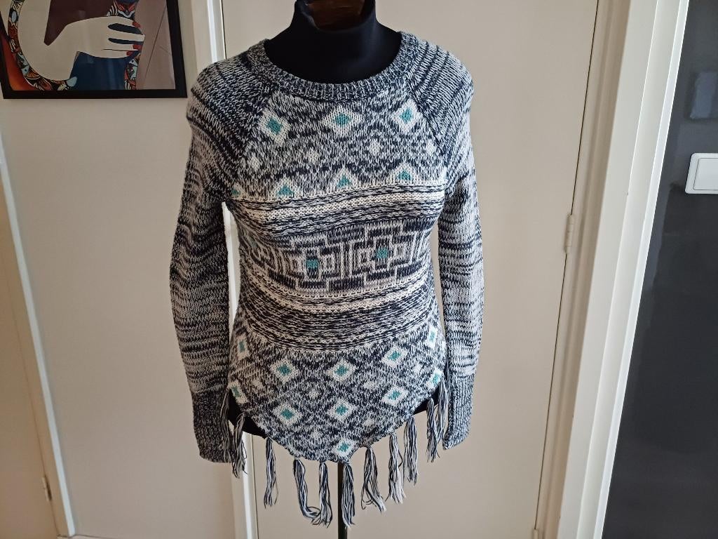 zgan.grijs wit groen trui Hollister mt M, Kleding | Dames, Truien en Vesten, Maat 38/40 (M), Overige kleuren, Ophalen of Verzenden