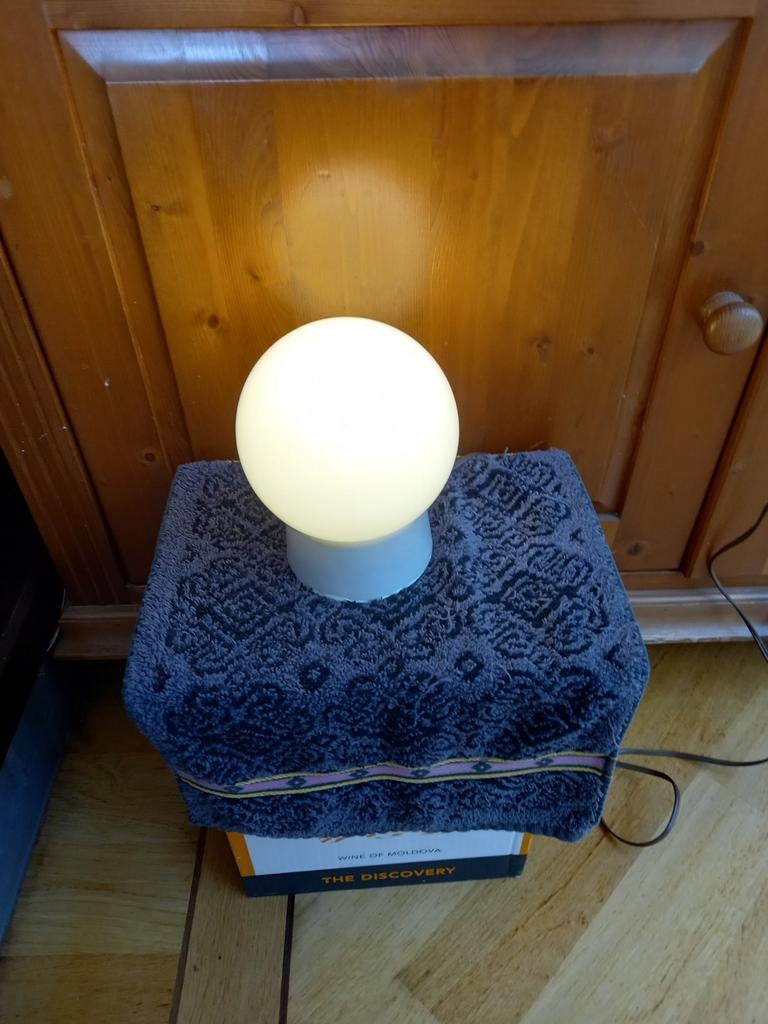 Vintage, midcentury eind jaren '50 plafondlamp., Gebruikt, Vintage, midcentury jaren '50, Ophalen of Verzenden, Glas