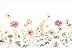 Wilde Bloemen fotobehang Vlinders, korenbloemen,, Huis en Inrichting, Stoffering | Behang, Verzenden, Minder dan 10 m², Paars
