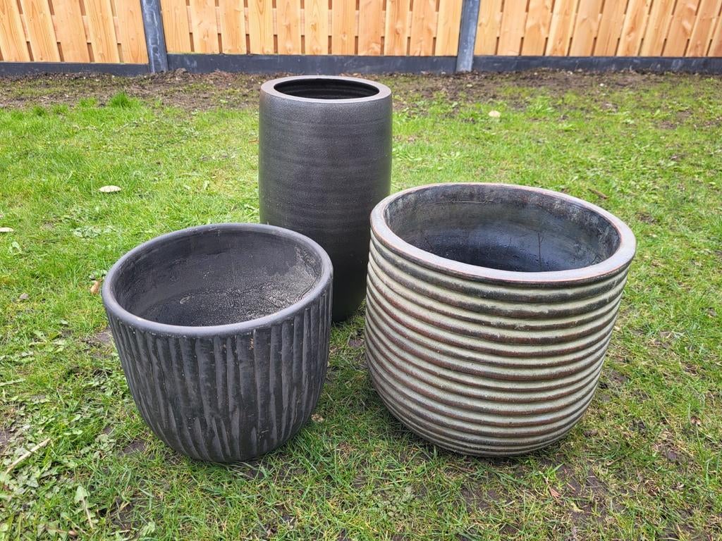 Plantenpotten, Tuin en Terras, Ophalen, Rond, Steen, Minder dan 30 cm