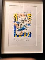 Originele tekening Herman Brood '96 met echtheidscertificaat, Ophalen of Verzenden