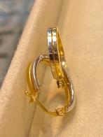 14k Gouden Bicolor Oorbellen, Nieuw, Ophalen of Verzenden, Knopjes of Stekers, Goud