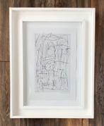 Jan Schoonhoven; originele tekening in Oost-Indische inkt, Antiek en Kunst, Ophalen