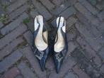 SLINGBACKS NIEUW ZWART LEDER 39 NU GRATIS VERZENDING POST, Pumps, Verzenden, Zwart, Nieuw