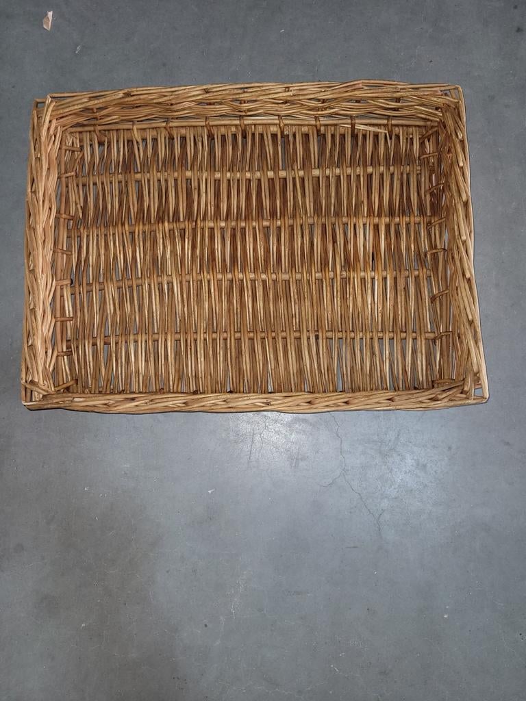 Grote rieten mand - rechthoekig, Gebruikt, Mand, Ophalen of Verzenden, Riet