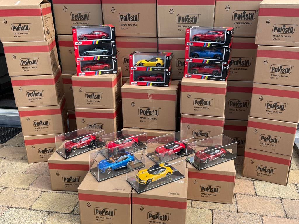 Diverse Polistil Ferrari 1:18 Roma, 12 cilindri, purosangue, Ophalen of Verzenden, Nieuw, Auto, Overige merken