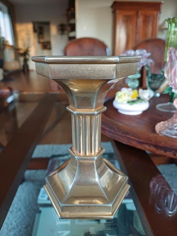 Nagel jaren '70 design kandelaar messing rosé Empire stijl, Antiek en Kunst, Curiosa en Brocante, Ophalen of Verzenden