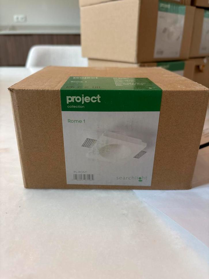 Inbouwspots Gips Rome 9 stuks, Huis en Inrichting, Lampen | Losse lampen, Nieuw, Led-lamp, Minder dan 30 watt, Overige fittingen