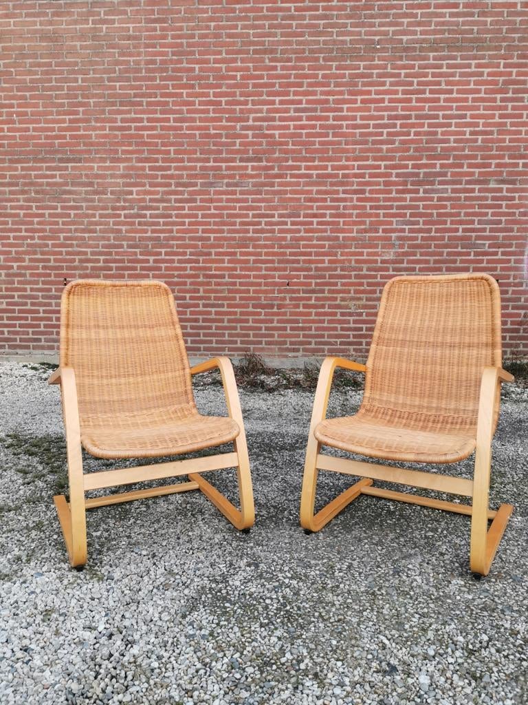 2 vintage Öland fauteuils van IKEA, ontworpen Yngve Ekström, Ophalen