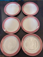 Vintage 6 pastel roze maastricht ontbijtborden, Huis en Inrichting, Keuken | Servies, Ophalen of Verzenden, Aardewerk, Overige stijlen