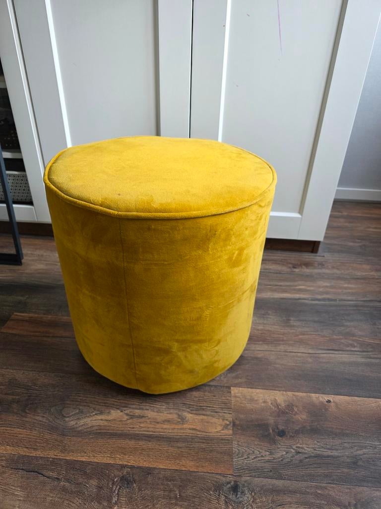 Poef hocker Sara oker geel, Ophalen