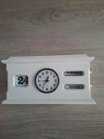 Witte klok met kalender, Ophalen of Verzenden