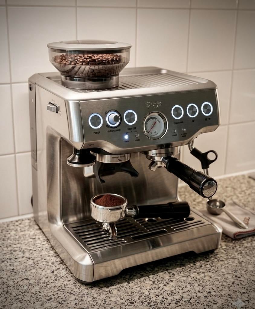 Sage Barista Express, Afneembaar waterreservoir, Gebruikt, Espresso apparaat, Koffiebonen