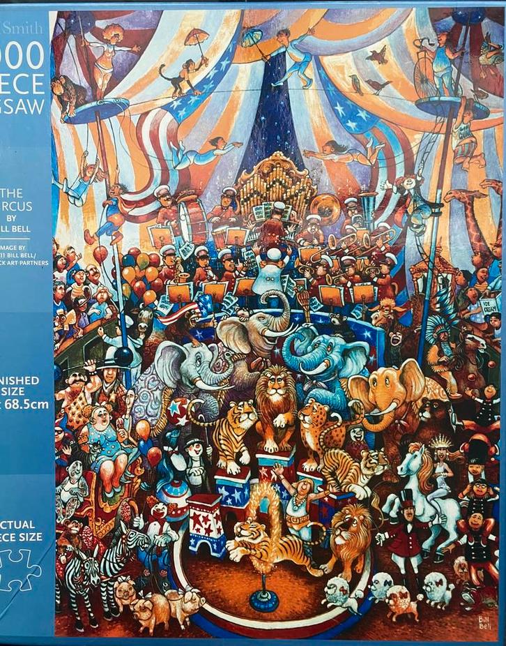 WHSmith Puzzel Circus 1000 stukjes, Hobby en Vrije tijd, Denksport en Puzzels, Zo goed als nieuw, Legpuzzel, 500 t/m 1500 stukjes