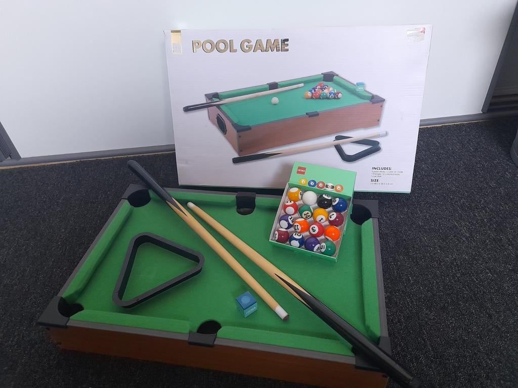 Compleet Poolspel - Mini Pooltafel Set 48,5 x 30,5 x 8 cm, Kinderen en Baby's, Ophalen of Verzenden, Nieuw