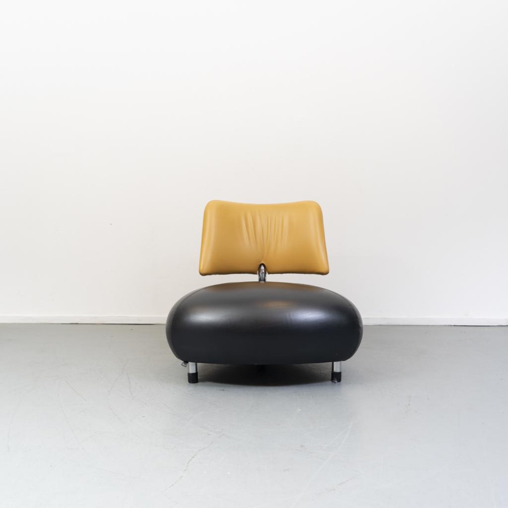 1x Leolux Pallone Pa geel/zwart, nieuwstaat, Niet ingevuld, Niet ingevuld, Leer, Ophalen of Verzenden