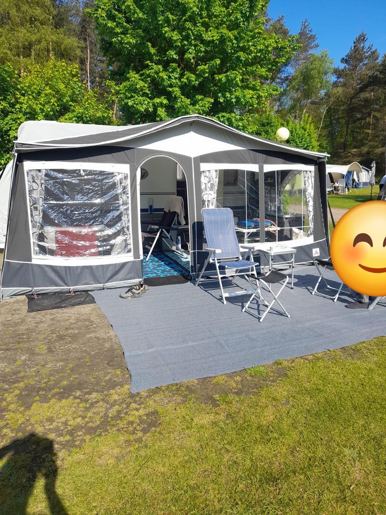 Voortent met aluminium stokken, Caravans en Kamperen, Voortenten en Luifels, Ophalen, Gebruikt, Polyester, Overige merken
