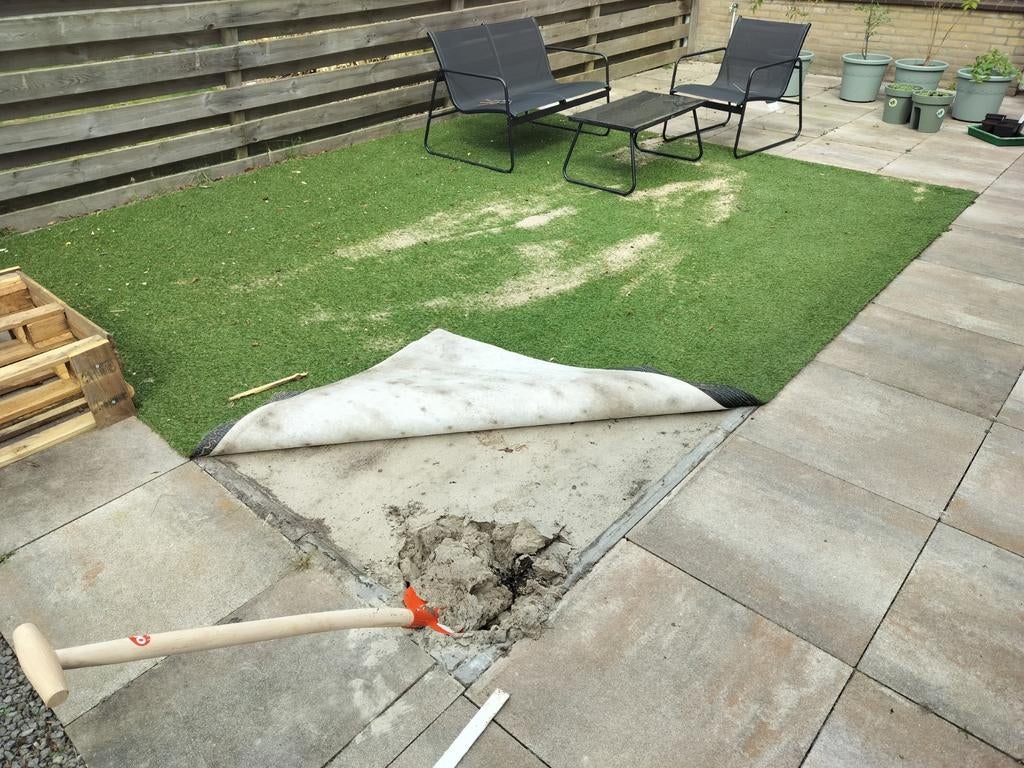 Zand circa 3.000 liter gratis evt inclusief kunstgras, Tuin en Terras, Gras en Kunstgras, Ophalen, Gebruikt, Minder dan 10 m²