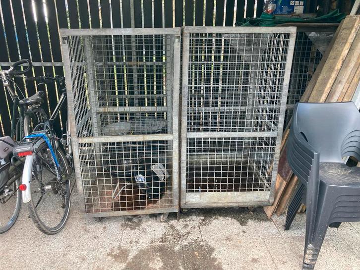 4 rolcontainers, Doe-het-zelf en Verbouw, Transportwagens, Gebruikt, Transportkar, Ophalen